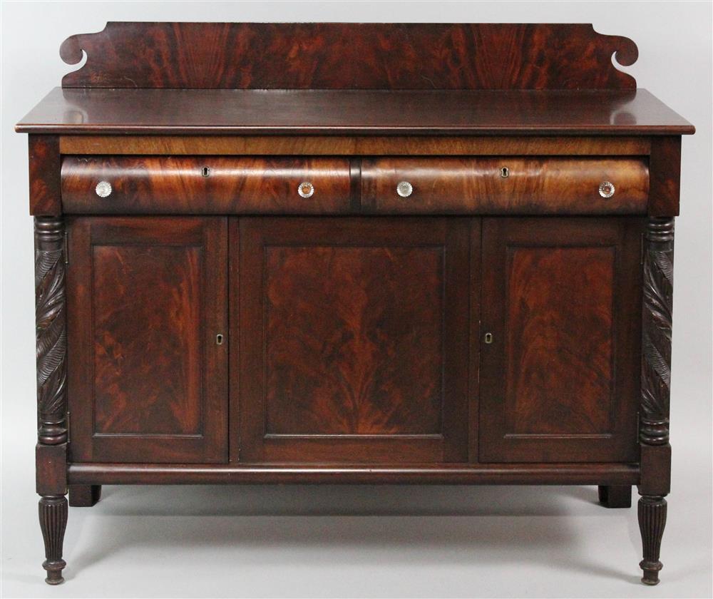 Appraisal: AMERICAN LATE EMPIRE MAHOGANY SIDEBOARD having a rectangular form with