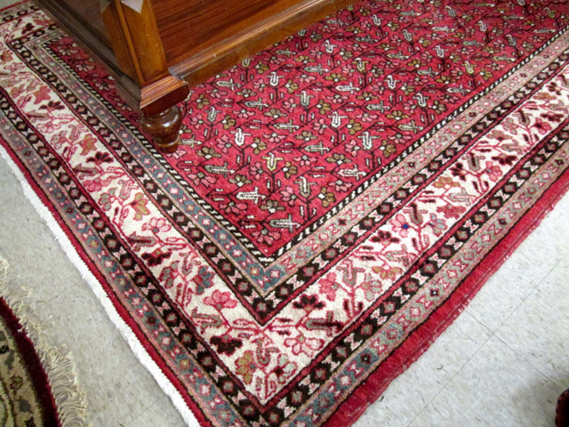 Appraisal: SEMI-ANTIQUE PERSIAN TRIBAL CARPET Seraband district central Iran the rectangular