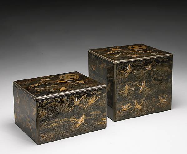 Appraisal: A five-tiered jubako Meiji Period The outer surfaces decorated with