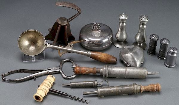 Appraisal: A COLLECTION OF PRIMITIVE KITCHEN UTENSILS A COLLECTION OF PRIMITIVE