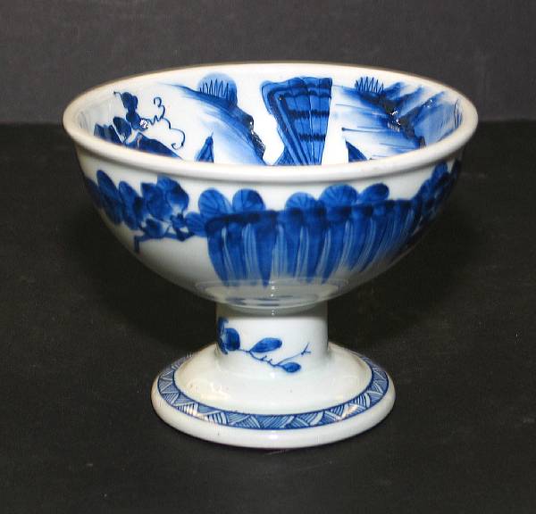 Appraisal: A blue and white porcelain footed bowl th Century painted