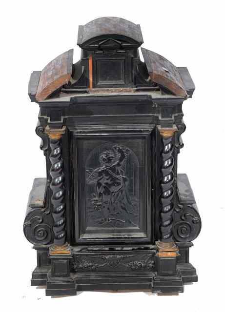 Appraisal: AN TH CENTURY CONTINENTAL PROBABLY SOUTH GERMAN EBONISED TABLE CABINET