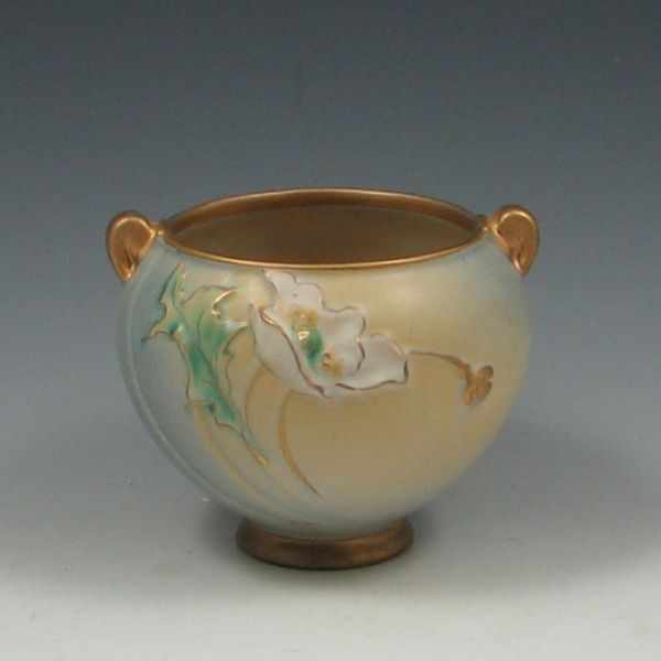 Appraisal: Roseville Poppy Jardiniere gray with gold outline marked Roseville -