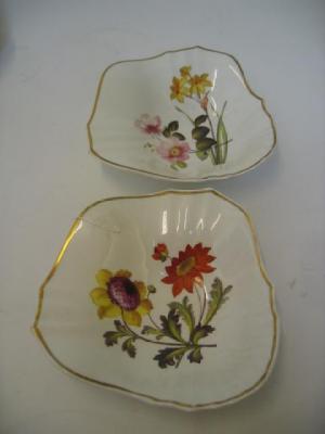 Appraisal: A PAIR OF EARLY VICTORIAN STAFFORDSHIRE PORCELAIN DESSERT DISHES of