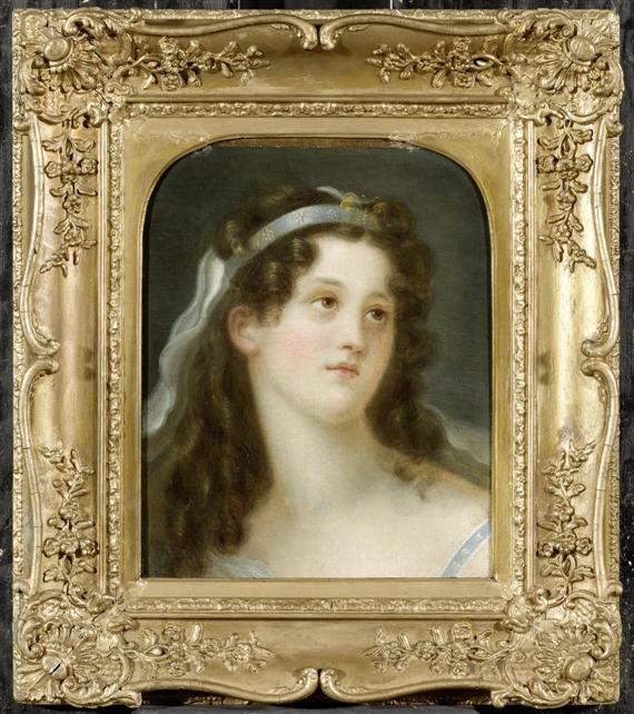 Appraisal: FRANCE th c Portrait of a goddess Oil on canvas