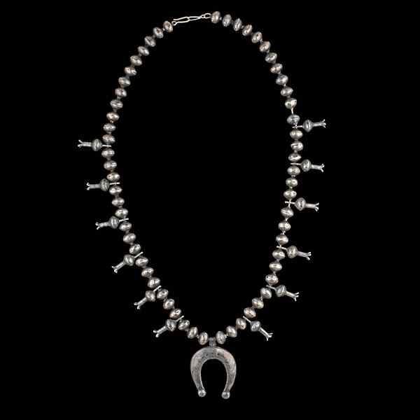 Appraisal: Navajo Squash Blossom Necklace Collected by Virginia Doneghy - single