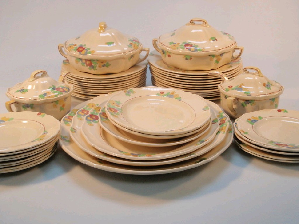 Appraisal: A Royal Doulton Minden pattern dinner service decorated with flower