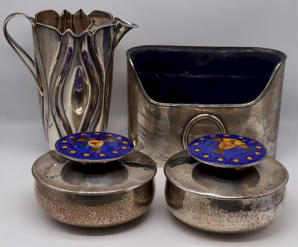 Appraisal: STERLING Cartier Sterling Hollow Ware Grouping Includes an Art Nouveau