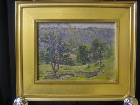 Appraisal: CLAP AMERICAN TH CENTURY LANDSCAPE Oil on canvas laid on