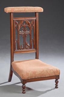 Appraisal: French Carved Walnut Prie Dieu late th c the upholstered