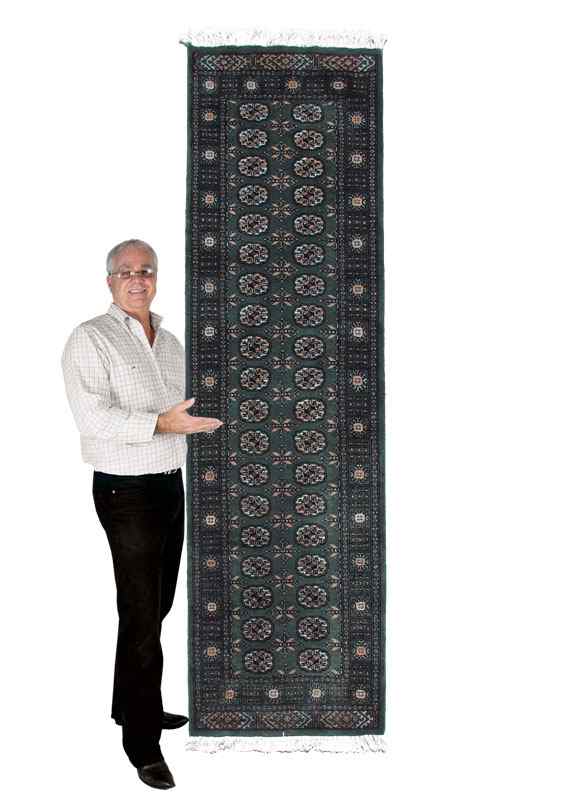 Appraisal: MODERN PAKISTANI BOKHARA HAND KNOTTED WOOL RUNNER ' '' x