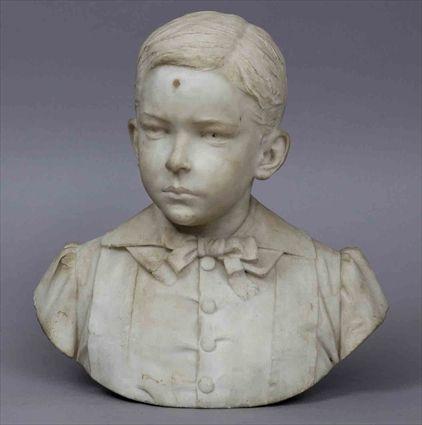 Appraisal: ITALIAN CARVED MARBLE BUST OF A BOY Inscribed Prof R