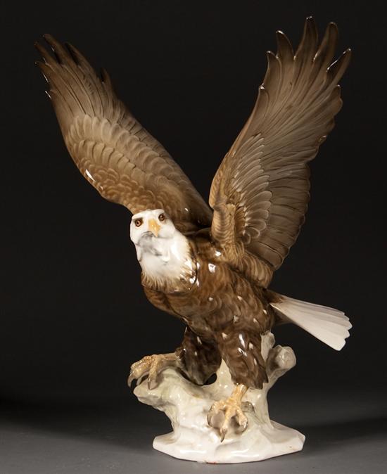 Appraisal: Hutschenreuther porcelain figure of an eagle perched on a rock