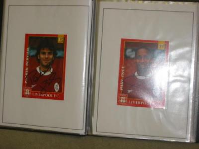 Appraisal: A folder of autographed colour photographs for Liverpool Football Club