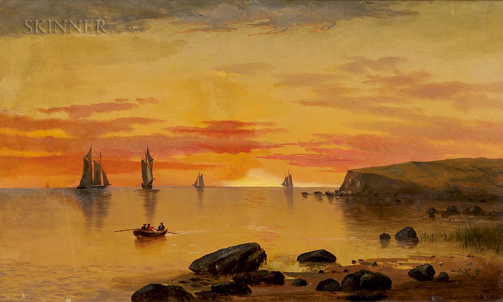 Appraisal: Charles Day Hunt American - Sunset Coastal Scene Charles Day