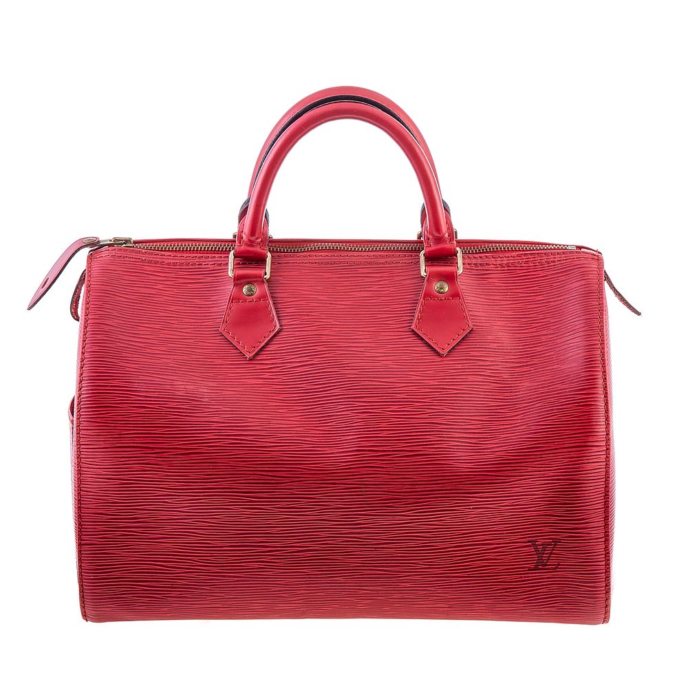 Appraisal: A Louis Vuitton Epi Speedy A red Epi leather Louis