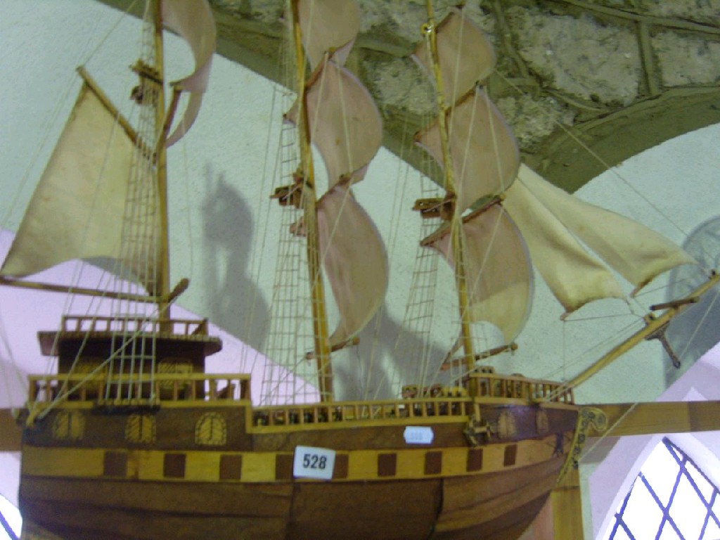 Appraisal: A wooden model of a -mast galleon The Santa Maria