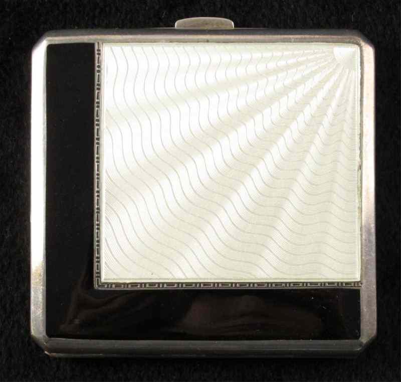 Appraisal: Art Deco Sterling Silver Cigarette Case Birmingham by Deakin Francis