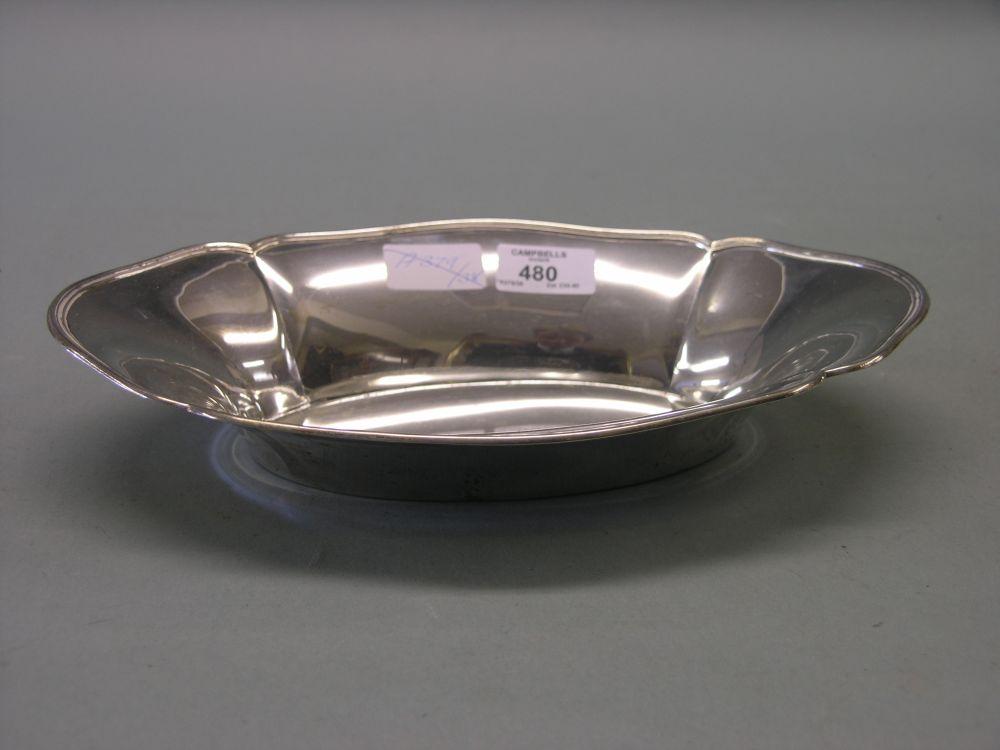 Appraisal: A continental silver dish lobed oval shape in