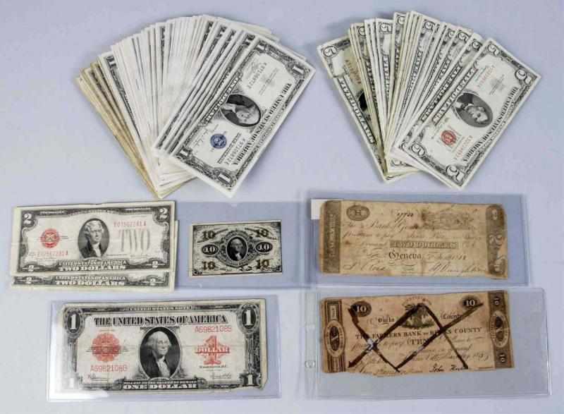 Appraisal: Lot of Paper Currency Notes Description Includes crisp silver certificates