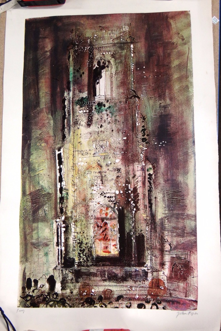 Appraisal: John Piper - Church Tower colour lithograph signed and inscribed