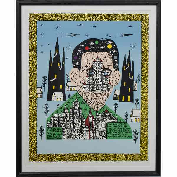 Appraisal: Silkscreen by Howard Finster Silkscreen on paper by Howard Finster