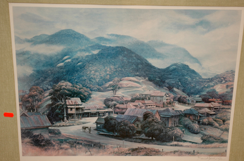 Appraisal: KENNETH JACK TOWN VIEW SIGNED PRINT