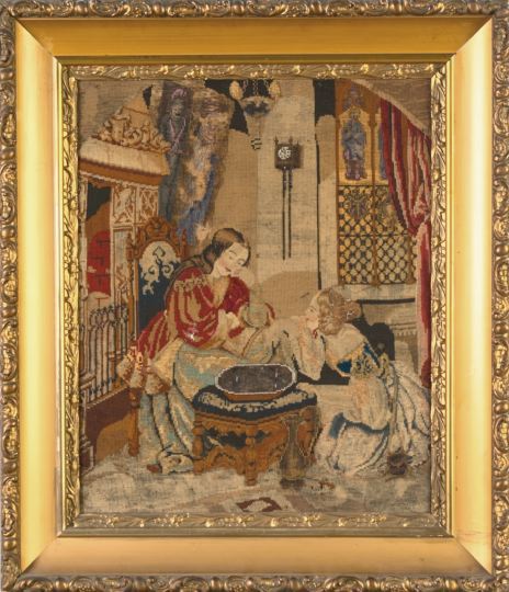 Appraisal: Attractive Gros- and Petit-Point and Berlin-Work Embroidered Panel third quarter