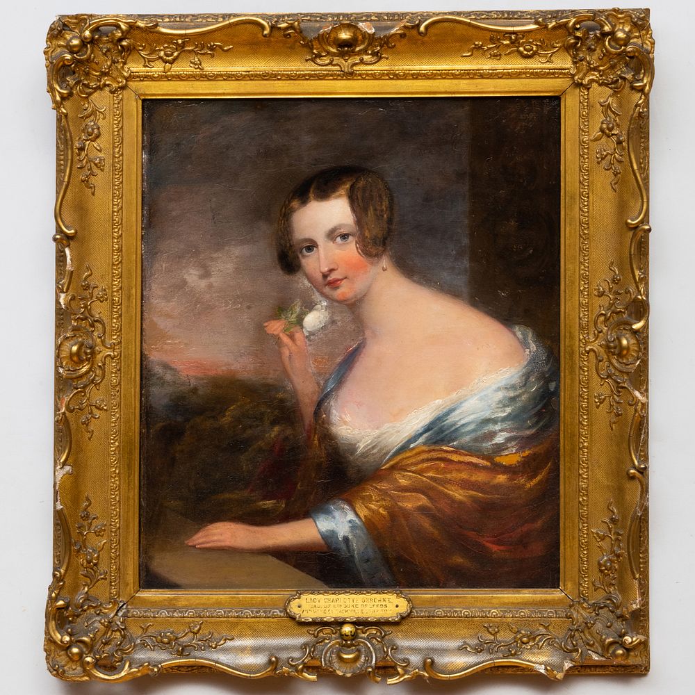 Appraisal: English School Lady Charlotte Osborne Oil on canvas unsigned lined