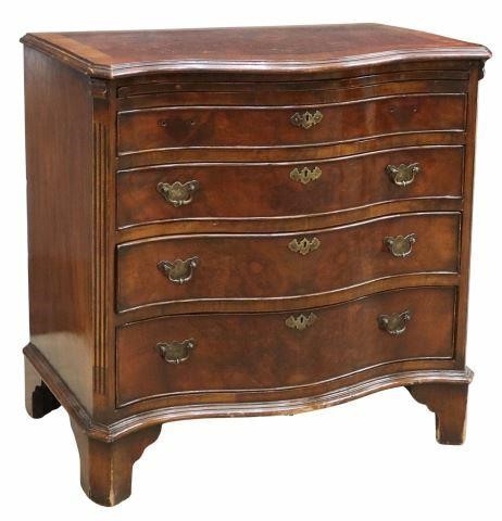 Appraisal: Georgian style mahogany chest of drawers th c banded top