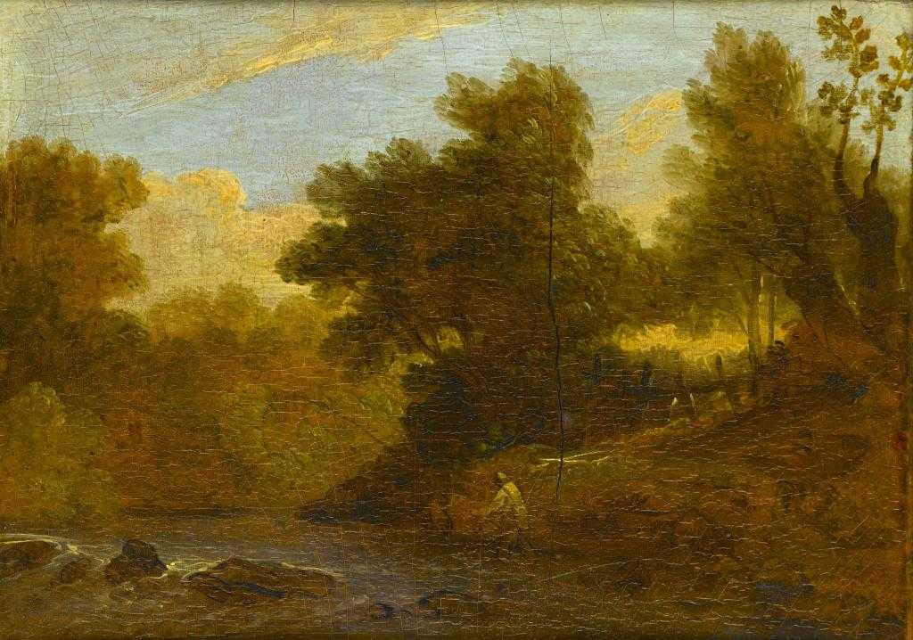 Appraisal: FOLLOWER OF JAMES ARTHUR O'CONNOR A WOODED RIVER LANDSCAPE WITH