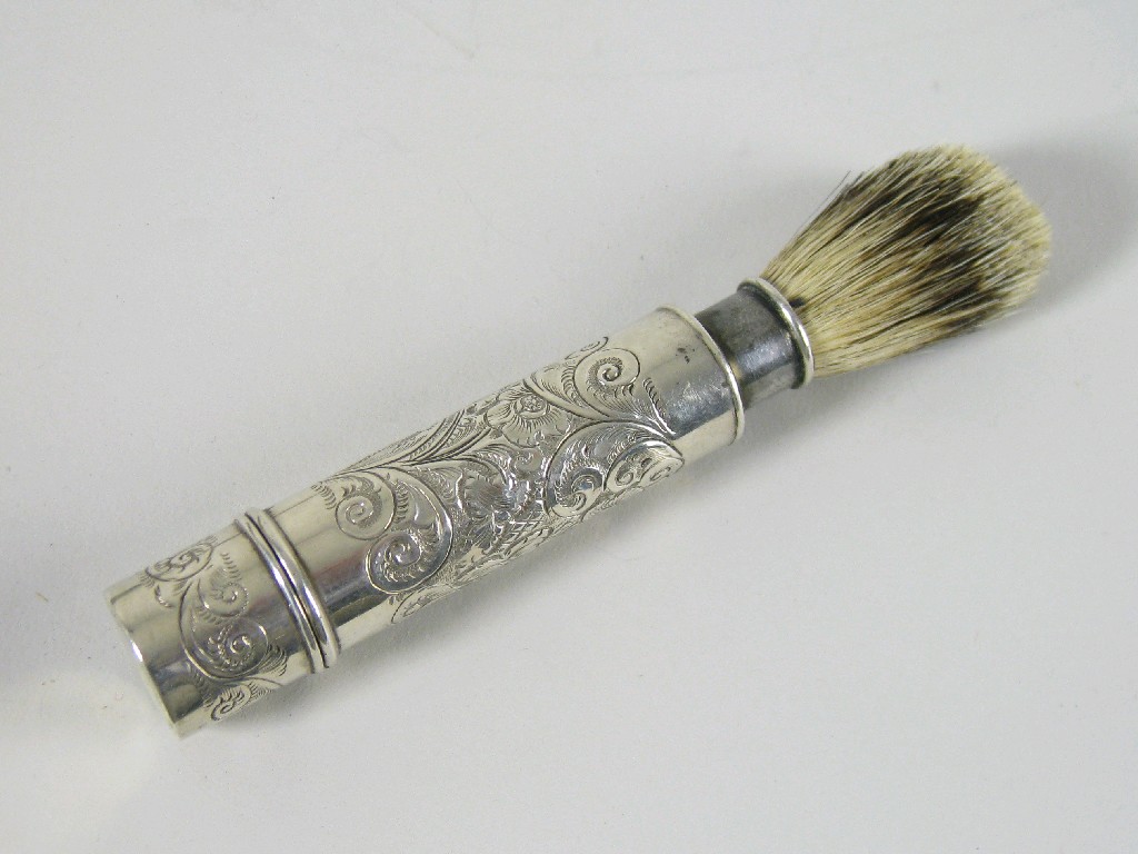 Appraisal: An Edward VII Shaving Brush London embossed flowers and scrolls