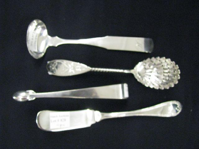 Appraisal: American Coin Silver Serving Pieces includes Bailey sugar sifter master