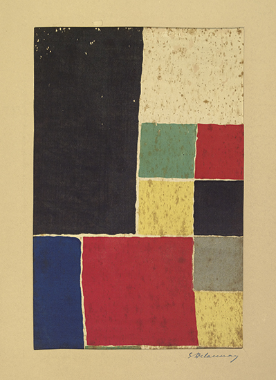 Appraisal: SONIA DELAUNAY Group of pochoirs on fabric Each circa Each