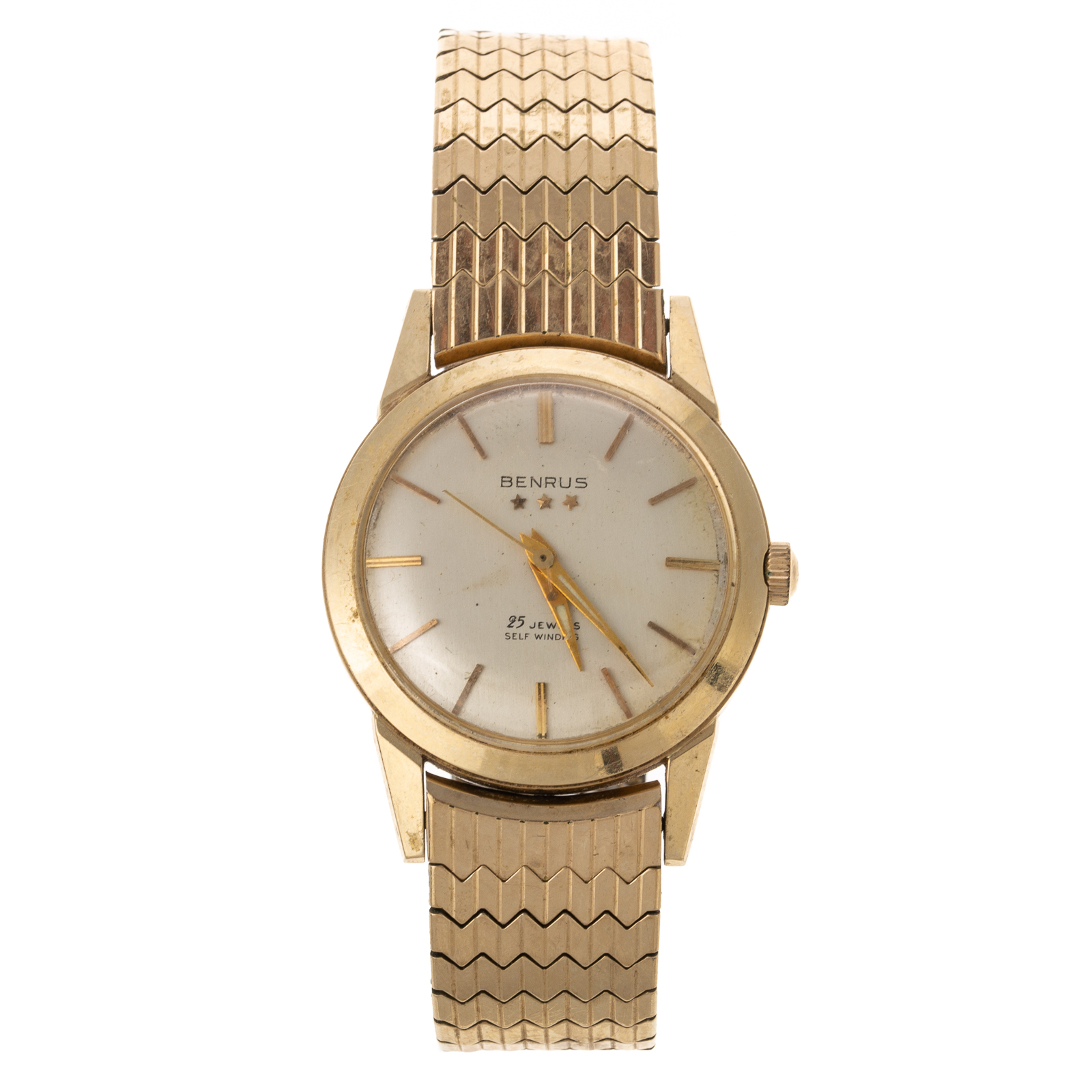 Appraisal: A BENRUS SELF-WINDING WRIST WATCH IN K K yellow gold