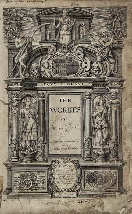 Appraisal: Jonson Ben The Workes vol only first collected edition engraved