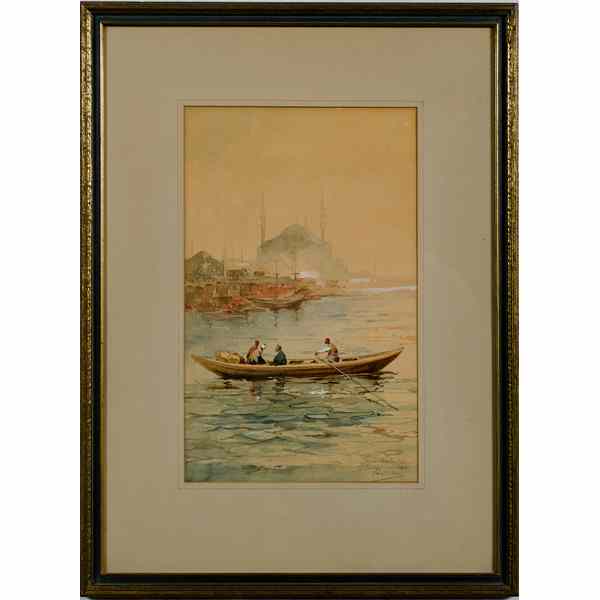 Appraisal: Constantinople Watercolor Continental th century watercolor on paper illegibly signed