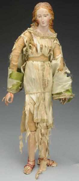 Appraisal: Large Neapolitan Cr che Figure Lovely lady with terra cotta