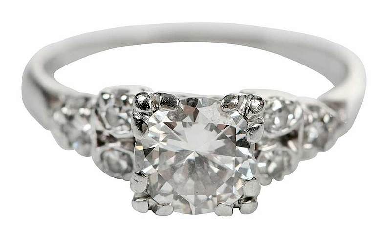 Appraisal: Platinum Diamond Ring center round brilliant diamond estimated weight ct