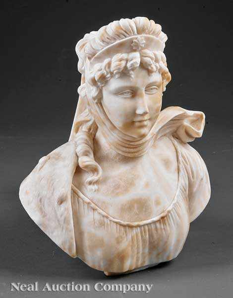 Appraisal: An Antique Italian Marble Bust of a Woman in Nineteenth