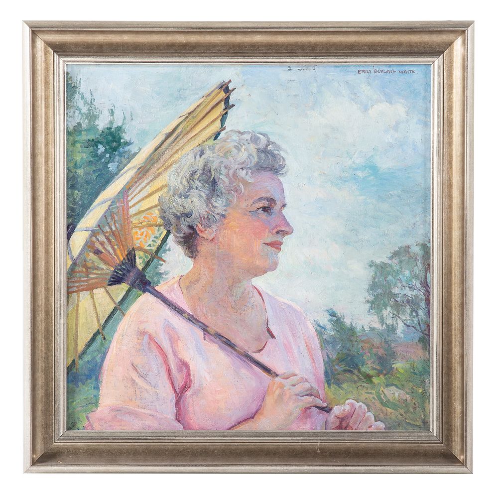 Appraisal: Emily Burling Waite Lady with Parasol oil American - Oil