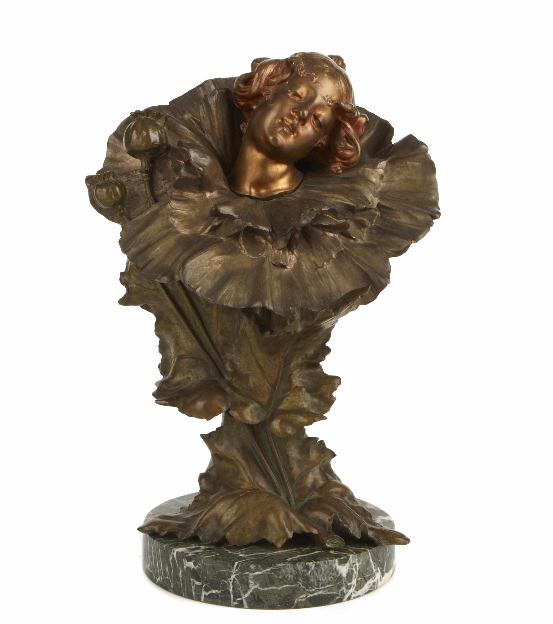 Appraisal: A George Wagner patinated bronze bust of a maiden height