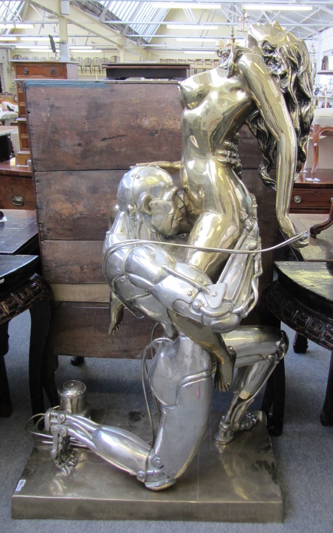 Appraisal: Rudolfo Bucacio a gilt bronze sculpture 'Techno Lover' Ltd Edition