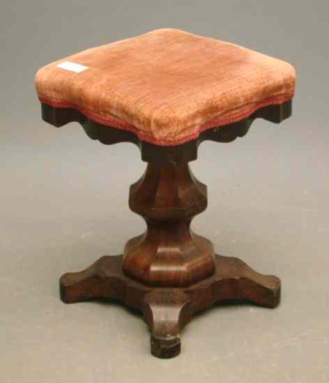 Appraisal: th c Empire rosewood piano stool Retains original label ''J