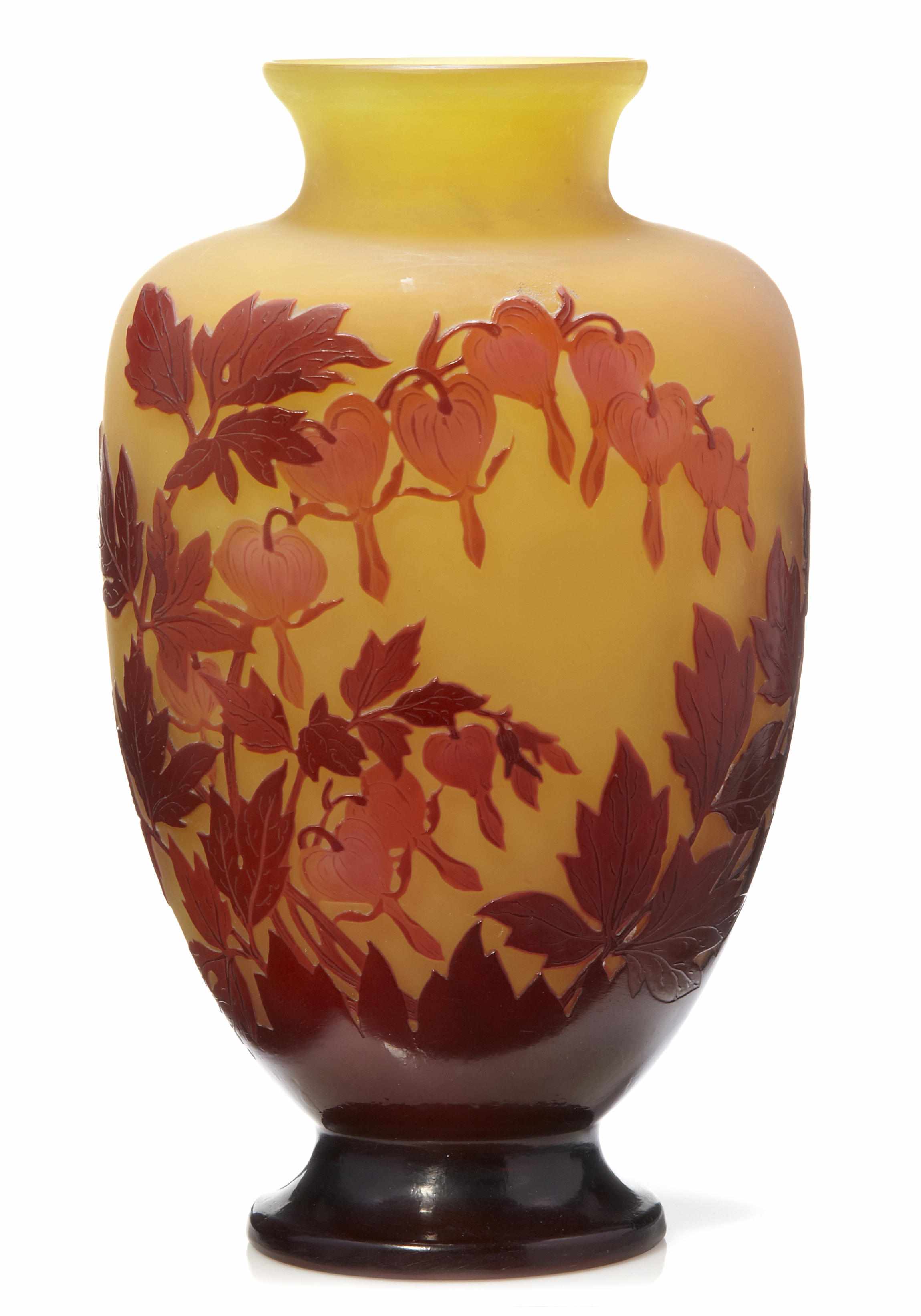 Appraisal: A Gall cameo glass Bleeding Heart vase circa signed Gall