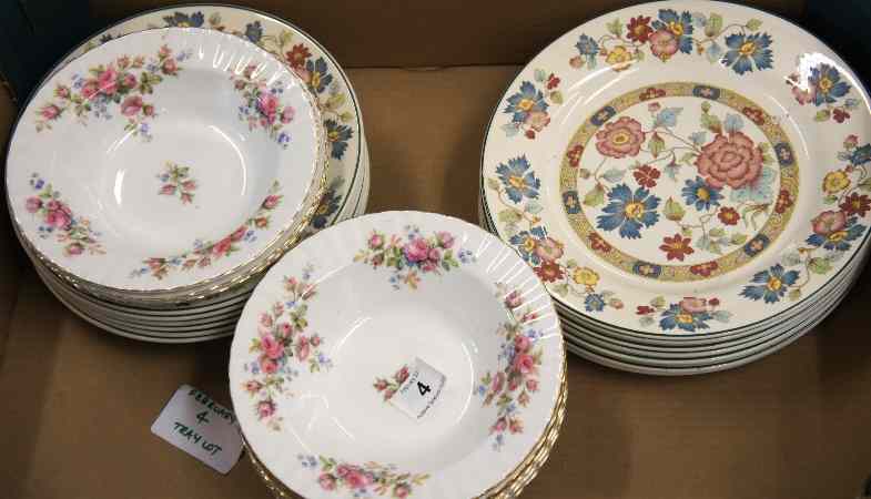 Appraisal: Tray comprising x Royal Albert Moss Rose Dishes and Myott