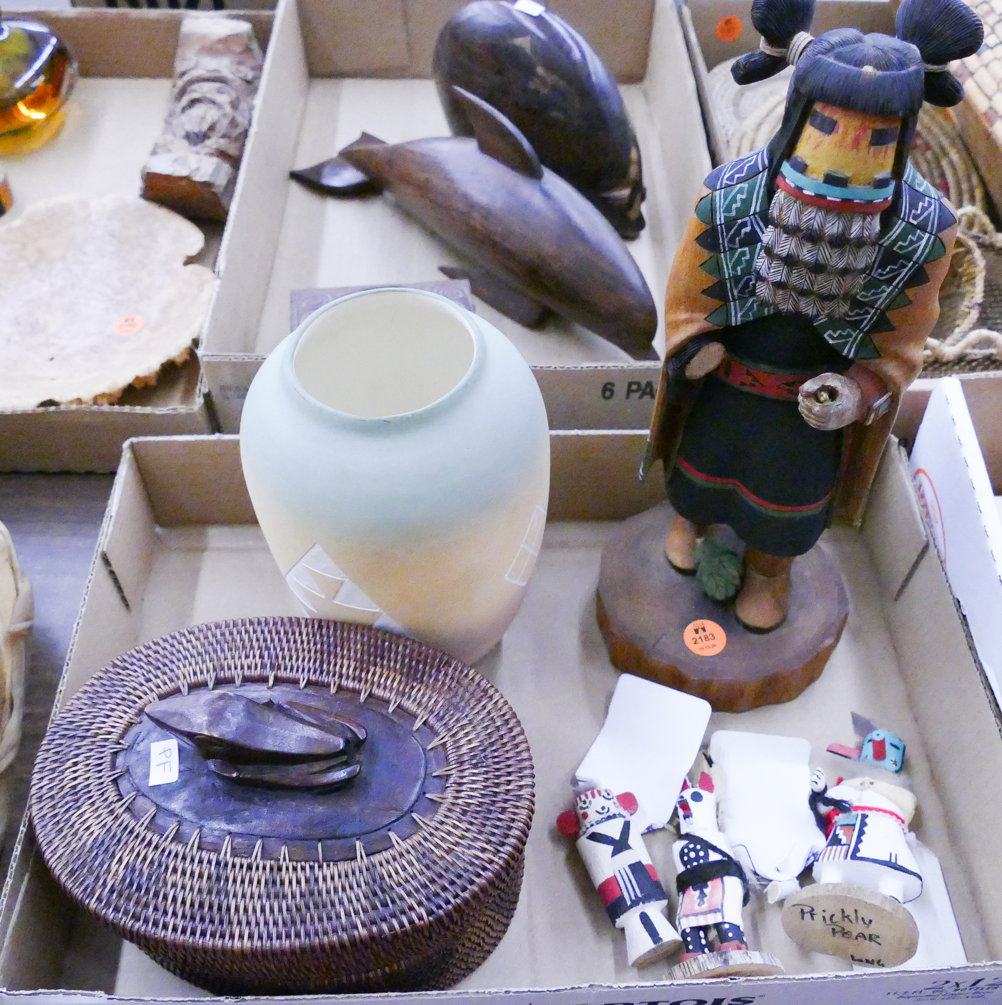 Appraisal: Box Small Kachina Dolls Etc