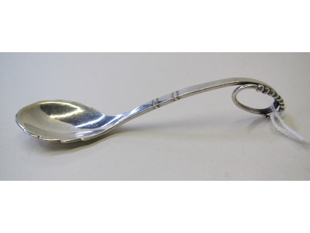 Appraisal: Silver caddy spoon by George Jensen