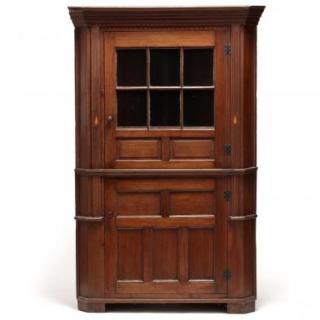 Appraisal: Southern Chippendale Folky Corner Cupboard late th century North Carolina