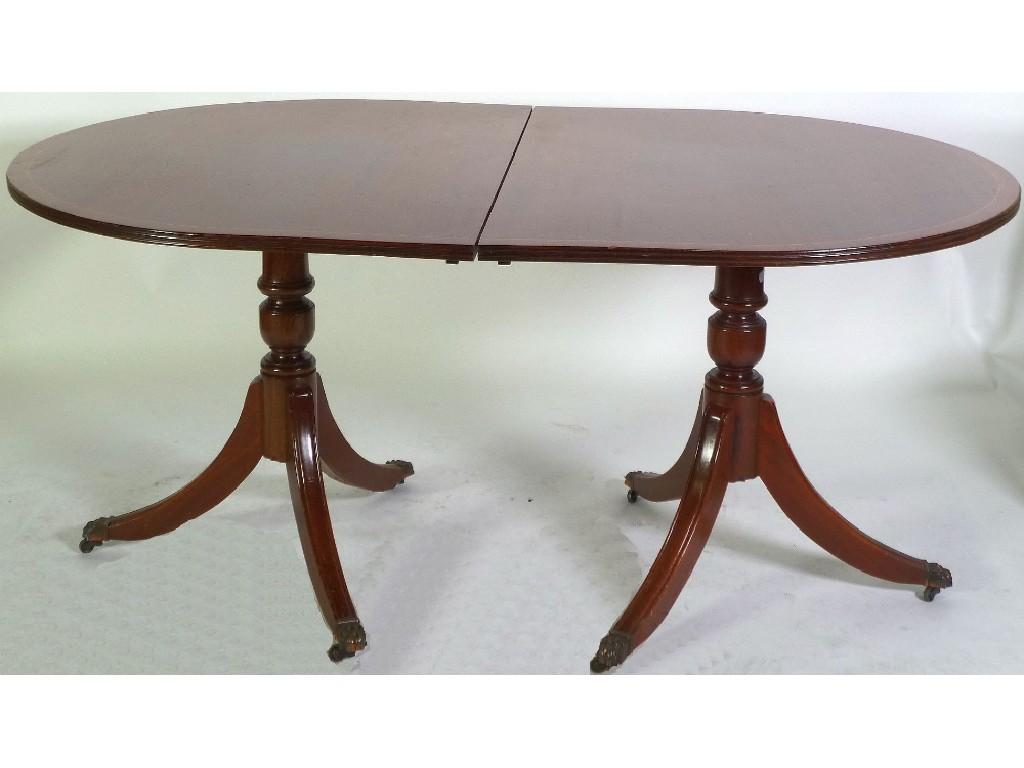 Appraisal: NINE PIECE GEORGIAN STYLE MODERN REPRODUCTION LINE INLAID MAHOGANY DINING